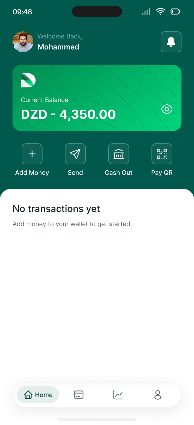 A live wallet, ready to send.